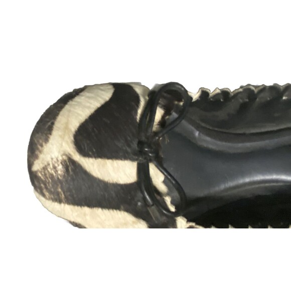 Merona Size 8 Zebra Print Ballet Flats Faux Fur - Picture 7 of 8